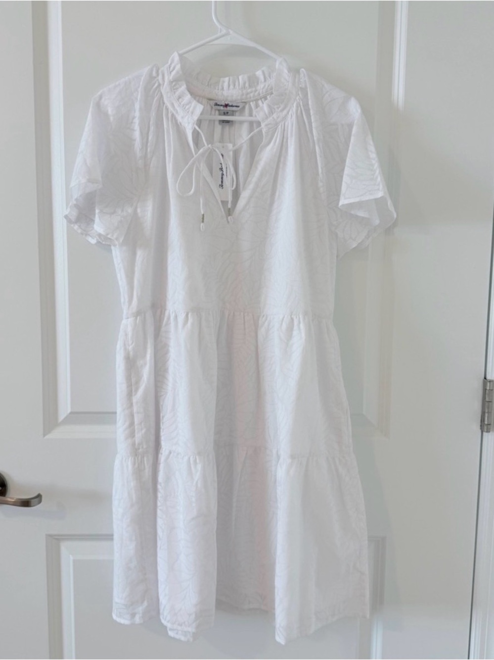 Tommy Bahama White Tiered Babydoll Dress Size Small NWT - Picture 2 of 5
